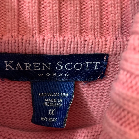 Pink Turtleneck sweater Karen Scott Plus 1x - Picture 3 of 5